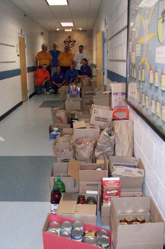 Large amount of donated food